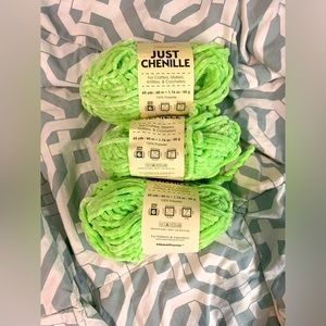 Just Chenille yarn, Bulky - light green set of 3